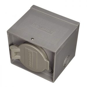 Generac 30 amp 125/250V Raintight Power Inlet Box with Spring-Loaded Flip Lid 6340