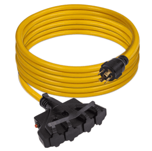 Firman 25' Heavy Duty L14-30P to (4)5-20R Power Cord with Storage Strap - 1120