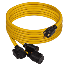 Firman 25' Heavy Duty TT-30P to (3)5-20R Portable Generator Power Cord with Storage Strap- 1101